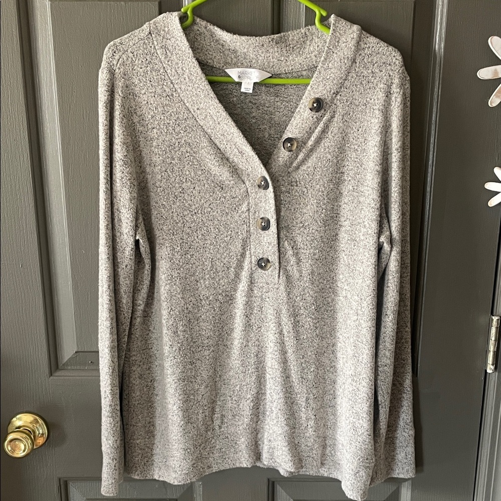 Market & Spruce Heather Gray Knit Sweater